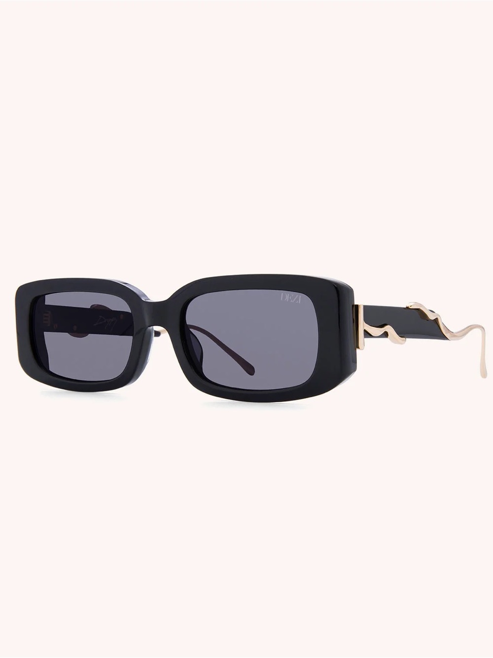 DEZI drippy sun glasses - black gold dark smoke